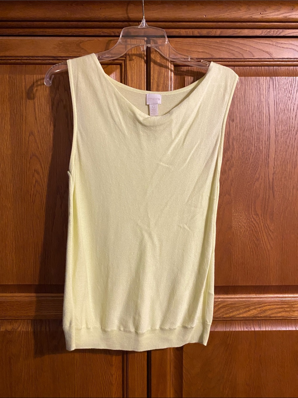 Chico's Light Lemon Knit Scoop Neck Tank
